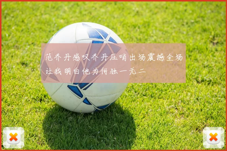 范乔丹感叹乔丹压哨出场震撼全场让我明白他为何独一无二